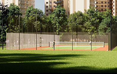 Спортивная площадка. Бескаркасное ограждение 8